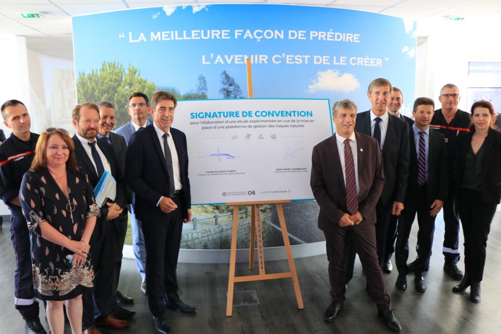 Signature de convention: plateforme de gestion de risques naturels Alpes-Maritimes