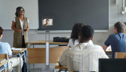 5G Metro student_presenting_on_telepresence_device